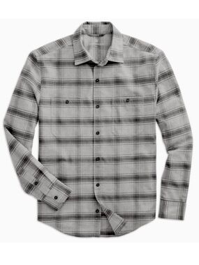 Mack Weldon WARMKNIT Gray Plaid Flannel Shirt - S
